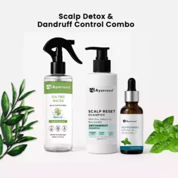Scalp Detox & Dandruff Control Combo – Anti-Dandruff Shampoo + Tea Tree Water + Peppermint Oil | Soothe Itchy, Flaky Scalp Naturally