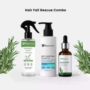 Hair Fall Rescue Combo – Anti Hair Fall Shampoo (250ml) + Rosemary Water Spray (110ml) + Rosemary Essential Oil (15ml) | Strengthen Roots & Boost Growth Naturally