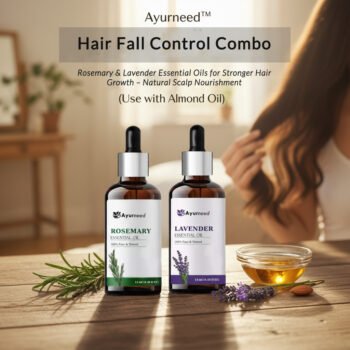 Ayurneed™ Hair Fall Control Combo – Rosemary & Lavender Essential Oils for Stronger Hair Growth – Natural Scalp Nourishment (Use with Almond Oil)