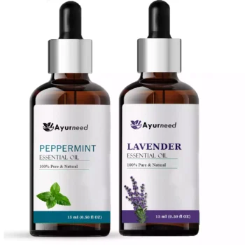 Ayurneed™ Sunburn Relief Combo – Lavender & Peppermint Oils with Aloe Vera for Instant Cooling & Skin Soothing – Natural Summer Remedy