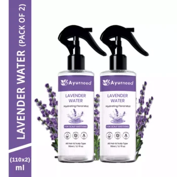Ayurneed™ Lavender Water Spray Combo – 100% Natural Calming Face & Body Mist for Skin Glow, Stress Relief & Sleep – Pack of 2/3 (110ml Each)