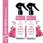 Ayurneed™ Rose Water Spray Combo – 100% Pure Steam Distilled Gulab Jal – Face & Body Mist for Glowing Skin – Pack of 2/3 (110ml Each)