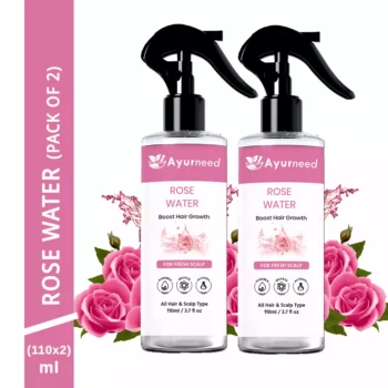 Ayurneed™ Rose Water Spray Combo – 100% Pure Steam Distilled Gulab Jal – Face & Body Mist for Glowing Skin – Pack of 2/3 (110ml Each)