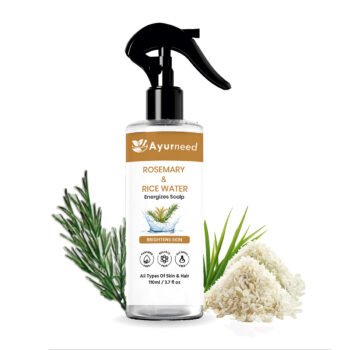 Ayurneed™ Rosemary & Rice Water Spray – 100% Natural Hair & Face Mist for Hair Growth, Dandruff & Skin Glow – 110ml