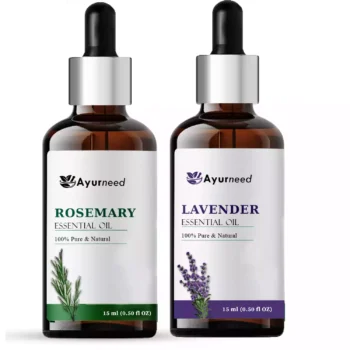 Ayurneed™ Hair Fall Control Combo – Rosemary & Lavender Essential Oils for Stronger Hair Growth – Natural Scalp Nourishment (Use with Almond Oil)
