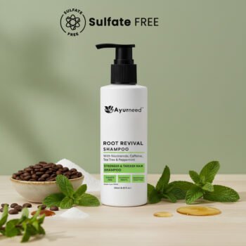 Ayurneed Root Revival Anti Hair Fall Shampoo | Caffeine, Niacinamide & Biotin | Sulfate-Free | 250ml, 500ml & 1 Litre