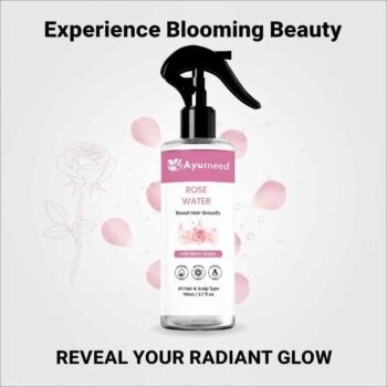 Ayurneed™ Rose Water Spray – 100% Pure Steam Distilled Gulab Jal Face & Body Mist for Glowing Skin & Hydration – 110ml