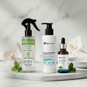 Scalp Detox & Dandruff Control Combo – Anti-Dandruff Shampoo + Tea Tree Water + Peppermint Oil | Soothe Itchy, Flaky Scalp Naturally
