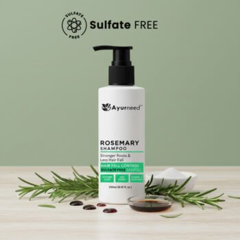 Ayurneed Rosemary Shampoo | Sulfate-Free Anti-Hair Fall & Hair Strengthening Formula with Biotin & Niacinamide – 250ml, 500ml & 1 Litre