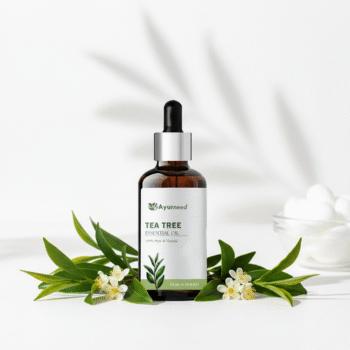 Ayurneed™ Tea Tree Essential Oil for Acne, Dandruff & Skin Purifying – 100% Pure & Natural Steam Distilled Oil – 15ml / 30ml | Combo Pack (2-Pack, 3-Pack)