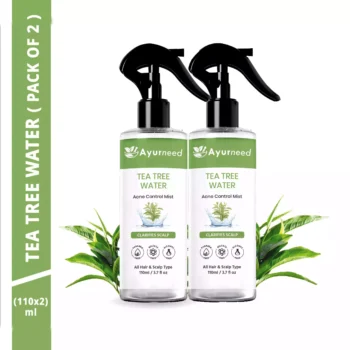 Ayurneed™ Tea Tree Water Spray Combo – 100% Natural Anti-Acne & Scalp Care Mist for Pimple-Prone Skin & Dandruff Relief – Pack of 2/3 (110ml Each)