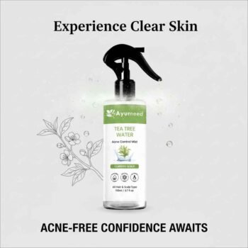 Ayurneed™ Tea Tree Water Spray – 100% Natural Face & Scalp Mist for Acne, Dandruff & Oil Control – 110ml