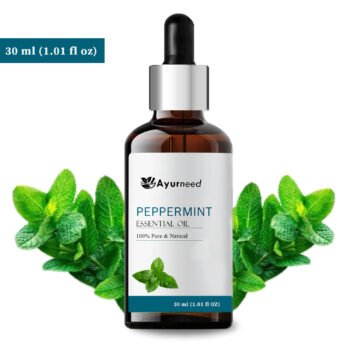Ayurneed™ Peppermint Essential Oil for Headache, Hair, Skin & Refreshing Aroma – 100% Pure & Natural Steam Distilled Oil – 15ml / 30ml | Combo Pack (2-Pack, 3-Pack)